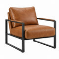 Poltrona 76 x 82 x 83 cm in similpelle marrone con struttura in metallo stile industriale