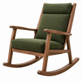 Poltrona a dondolo 68 x 95 x 100 cm in legno e tessuto verde stile moderno
