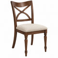 Sedia da pranzo 48 x 57 x 100 cm in legno marrone con seduta imbottita beige stile classico